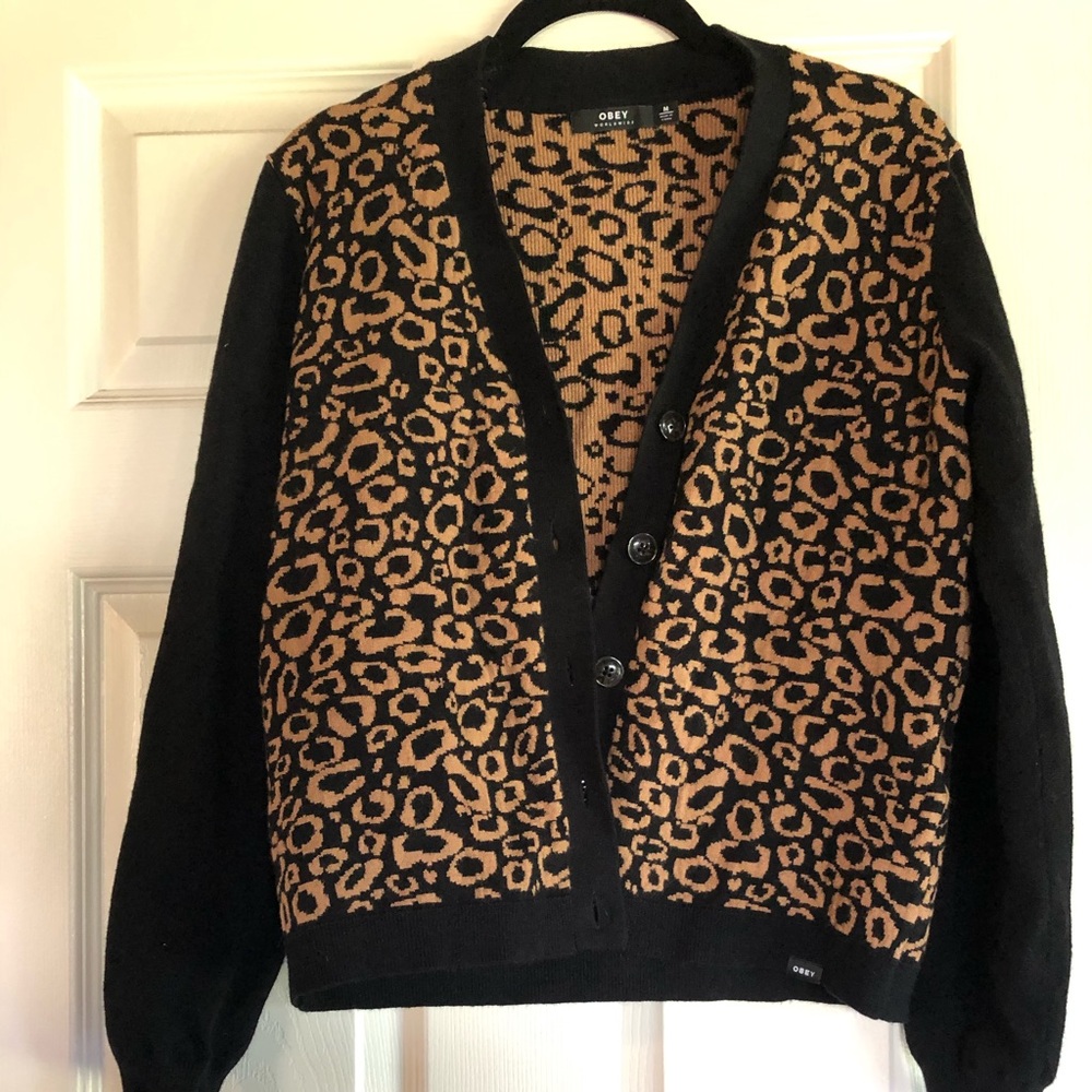 Obey Anise Leopard Cardigan